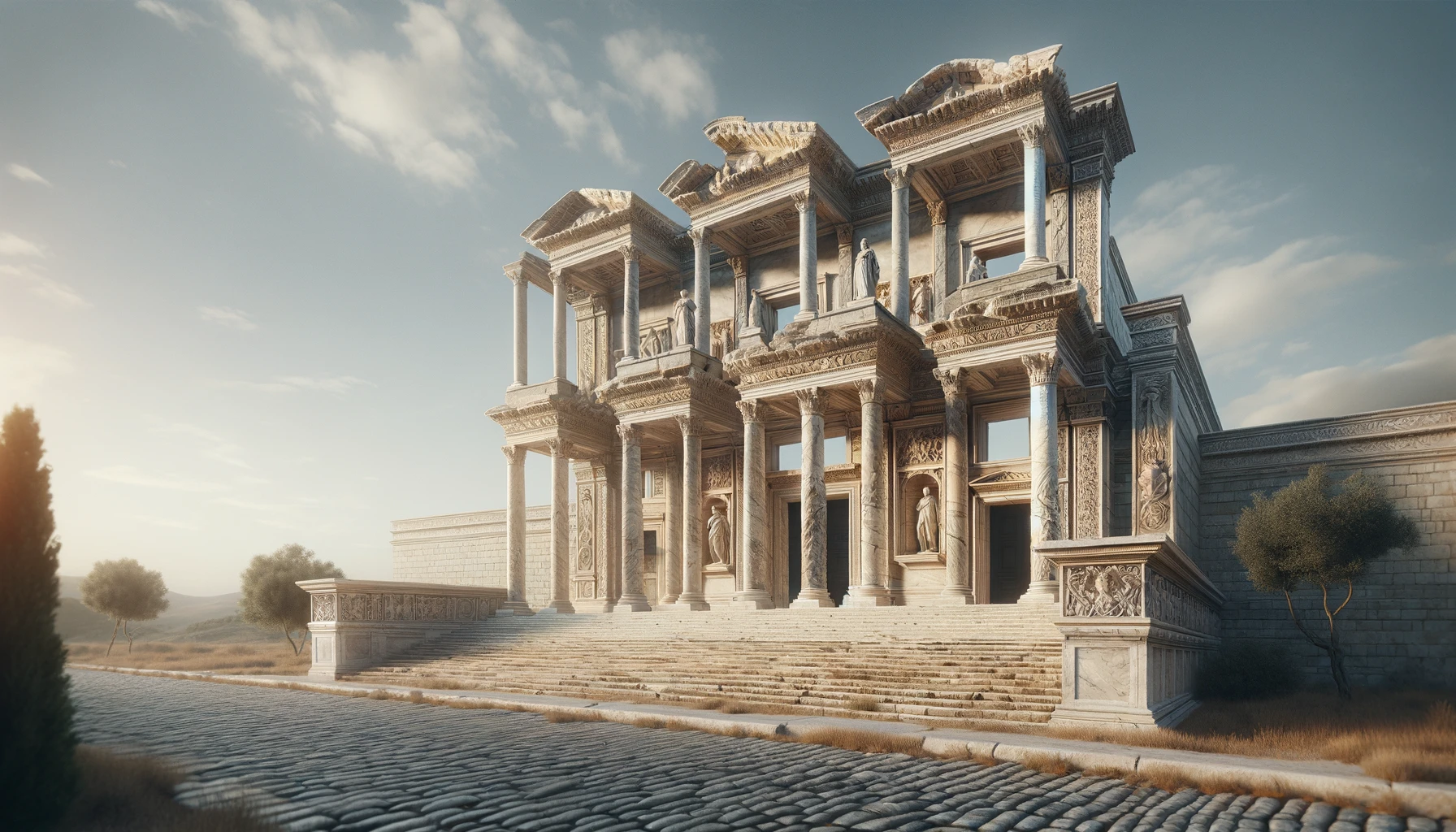 Illustration of the Library of Celsus at Ephesus